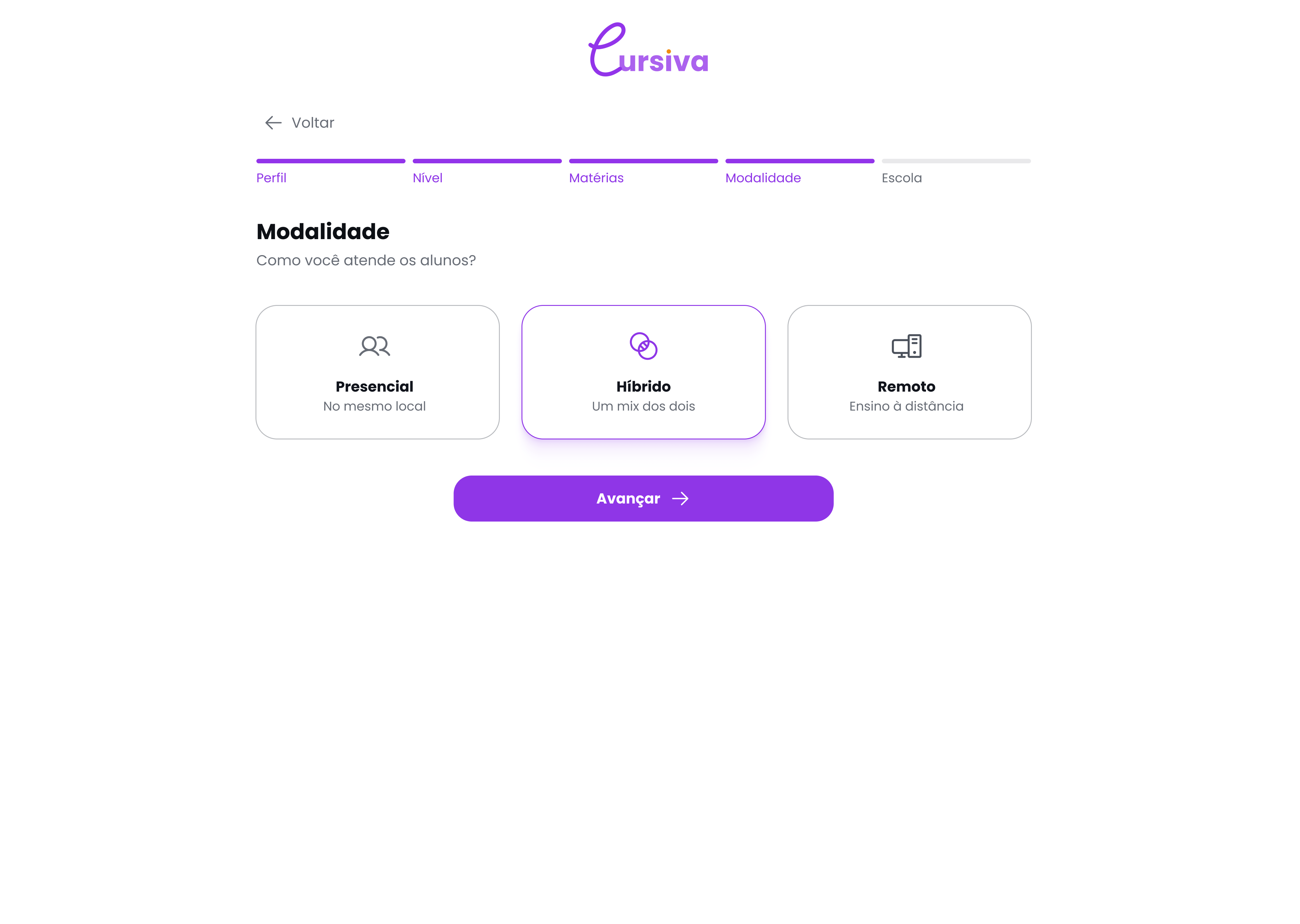 Onboarding: modalidade