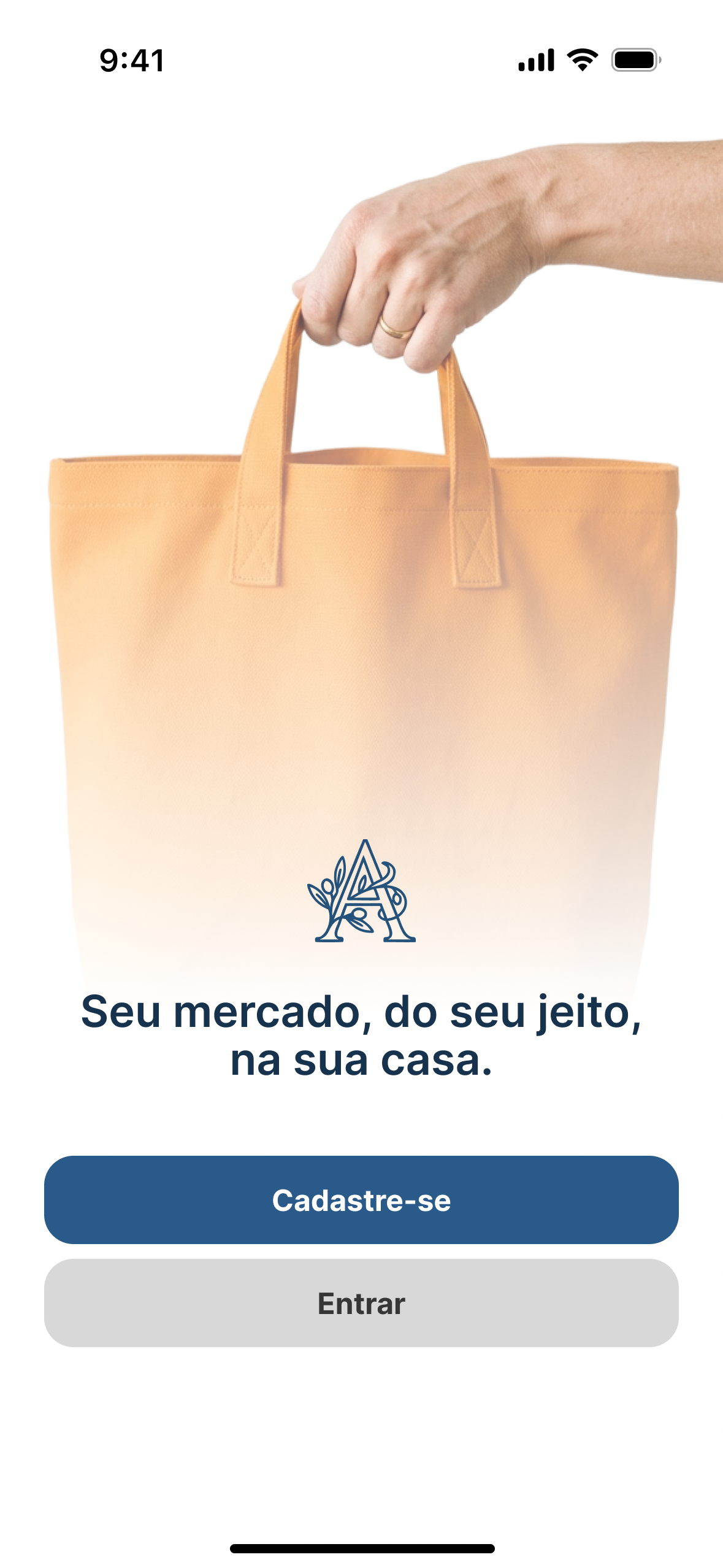 Tela inicial da primeira versão