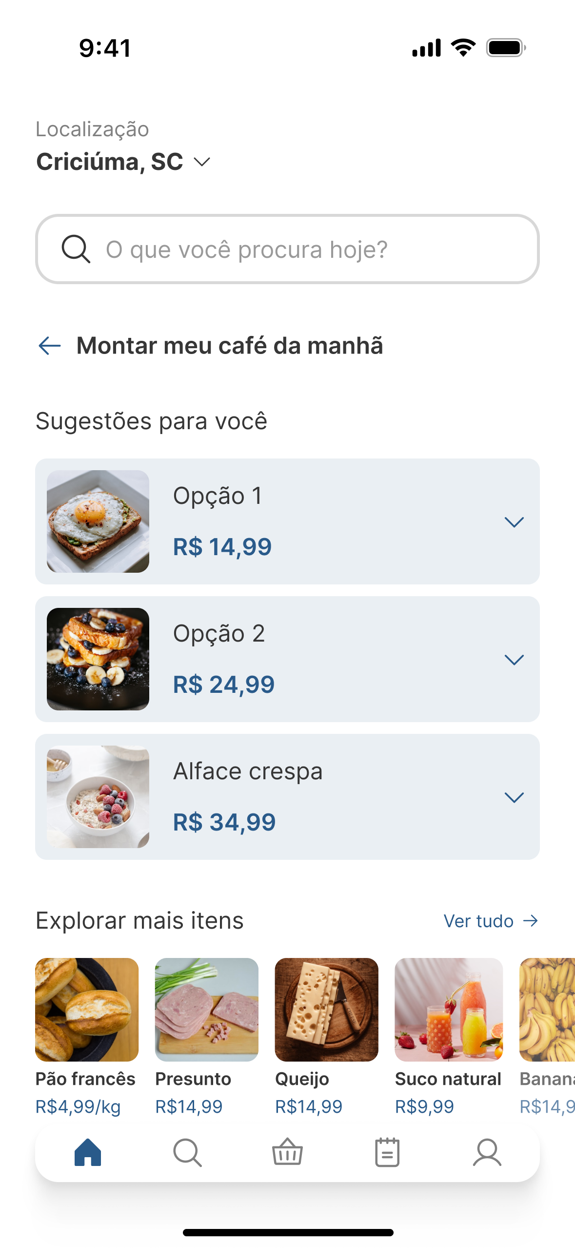 Sugestões inteligentes