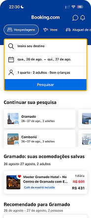 Captura da página inicial original no mobile